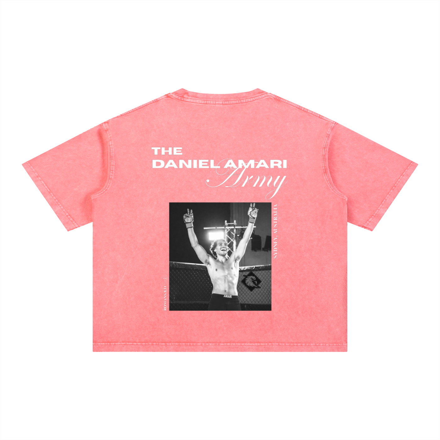 Mineral Wash Boxy 100% Cotton T-Shirt - Salmon