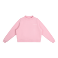 Oversized Fleece Mock-Neck Crew Sweatshirt - Baby Pink