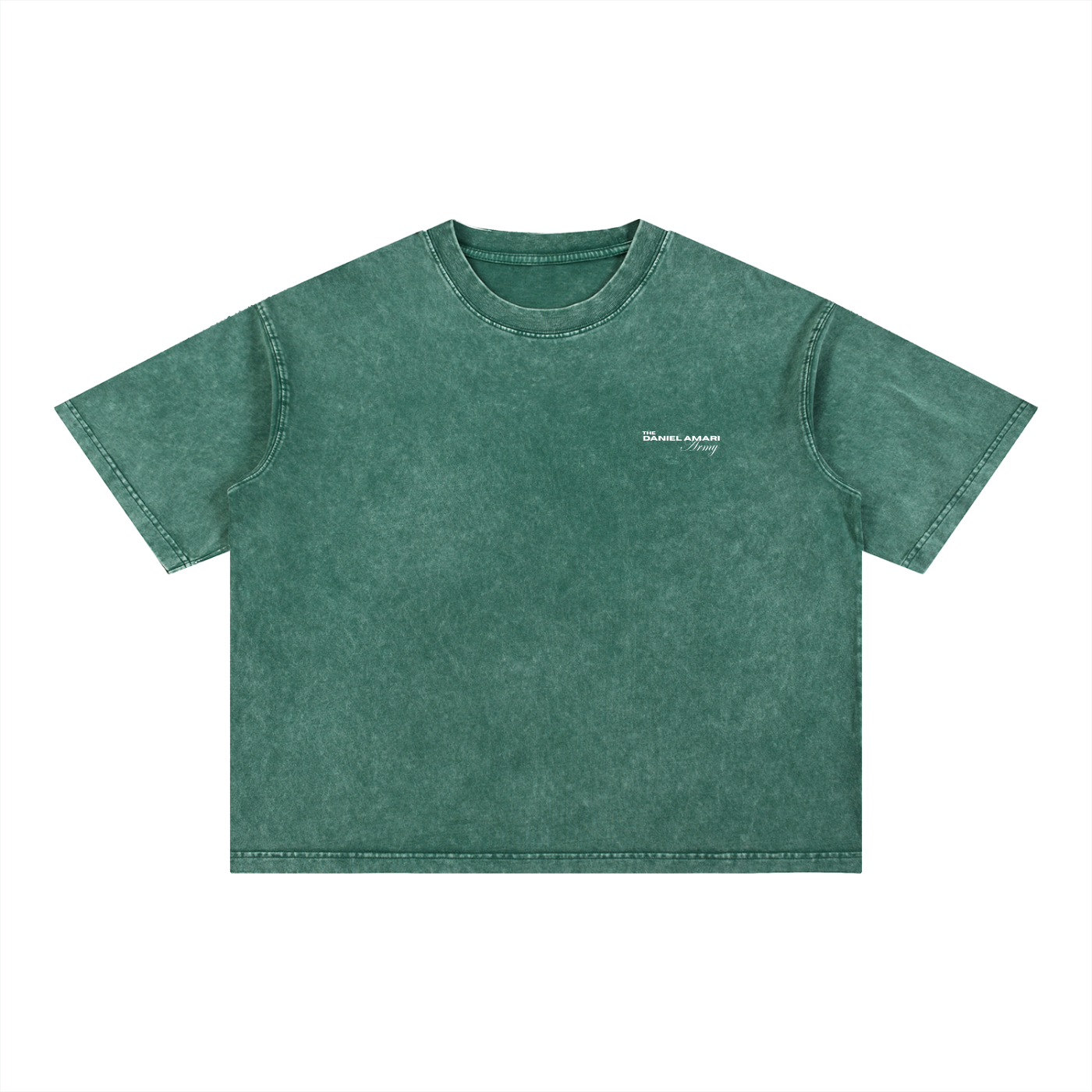 Mineral Wash Boxy 100% Cotton T-Shirt - Vintage Green