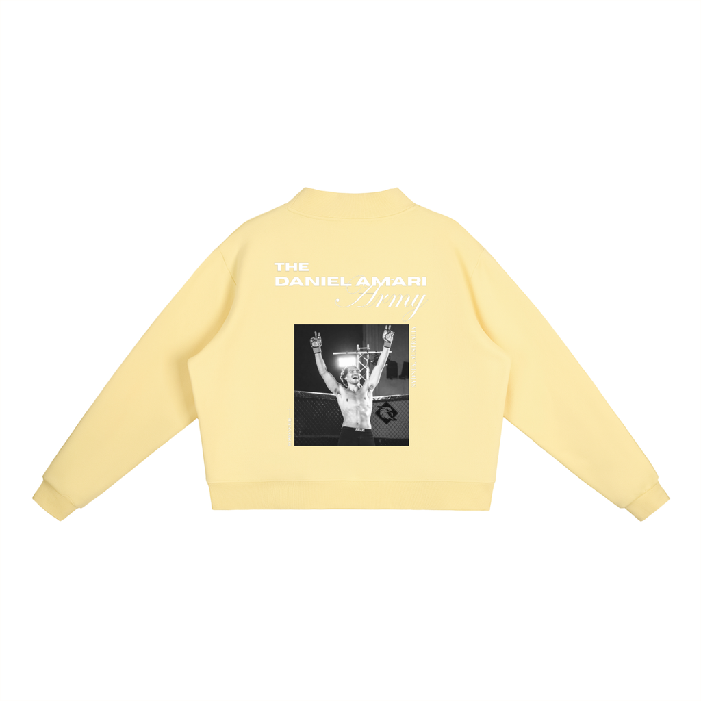 Oversized Fleece Mock-Neck Crew Sweatshirt - Butter