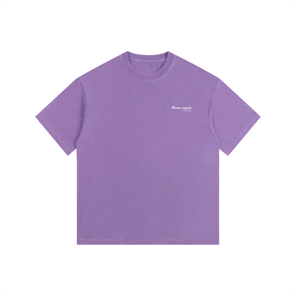 Vintage Washed Oversized 100% Cotton T-Shirt - Purple