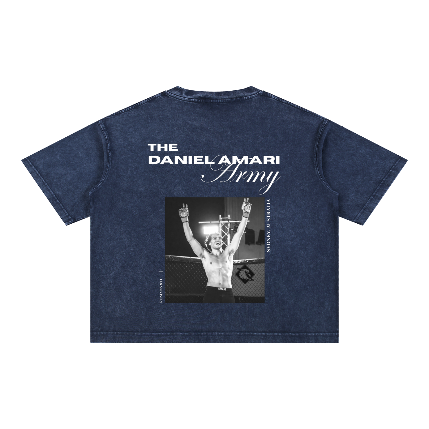 Mineral Wash Boxy 100% Cotton T-Shirt- Denim Blue