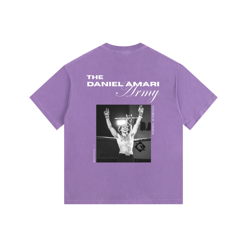 Vintage Washed Oversized 100% Cotton T-Shirt - Purple