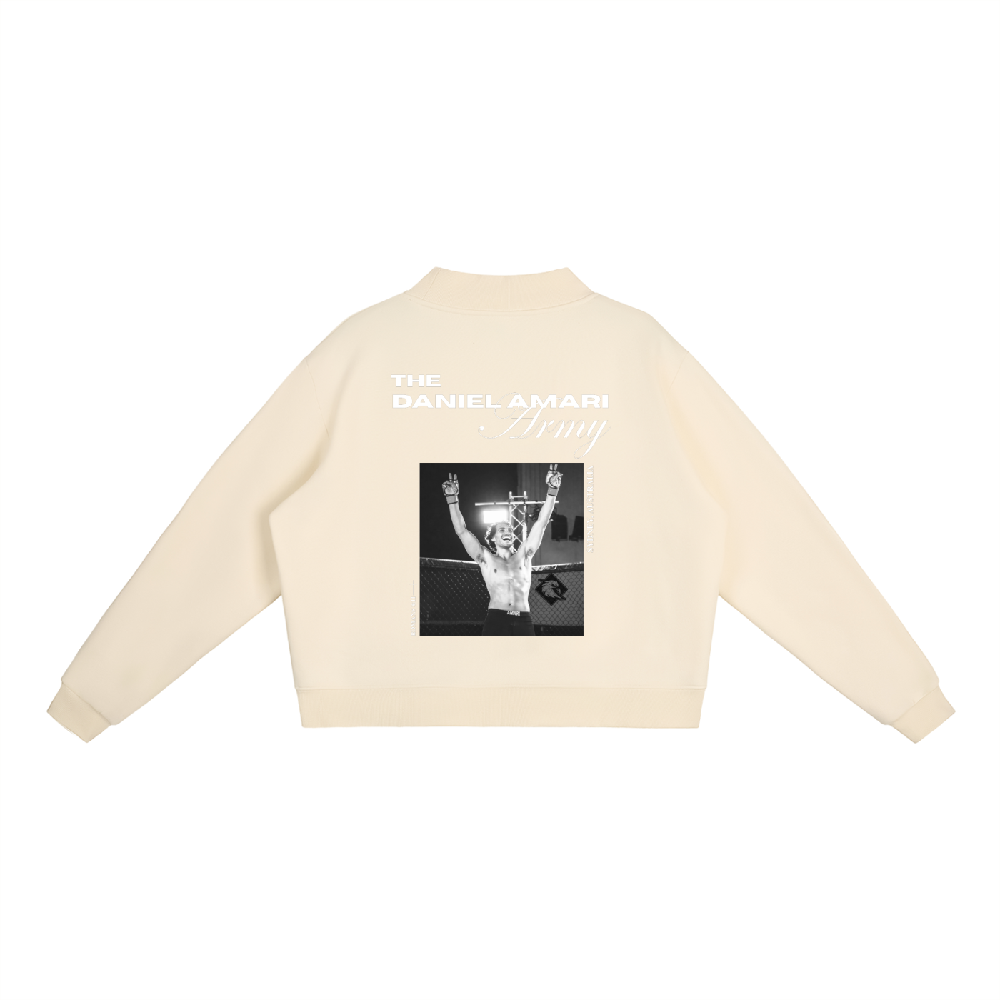 Oversized Fleece Mock-Neck Crew Sweatshirt - Beige