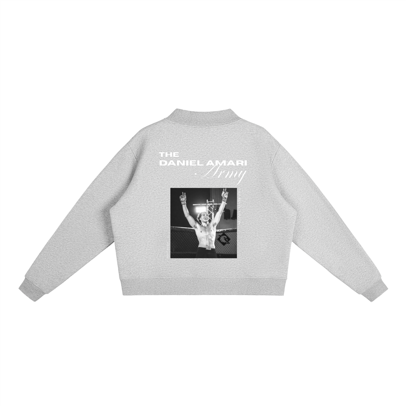 Oversized Fleece Mock-Neck Crew Sweatshirt - Grey Marle
