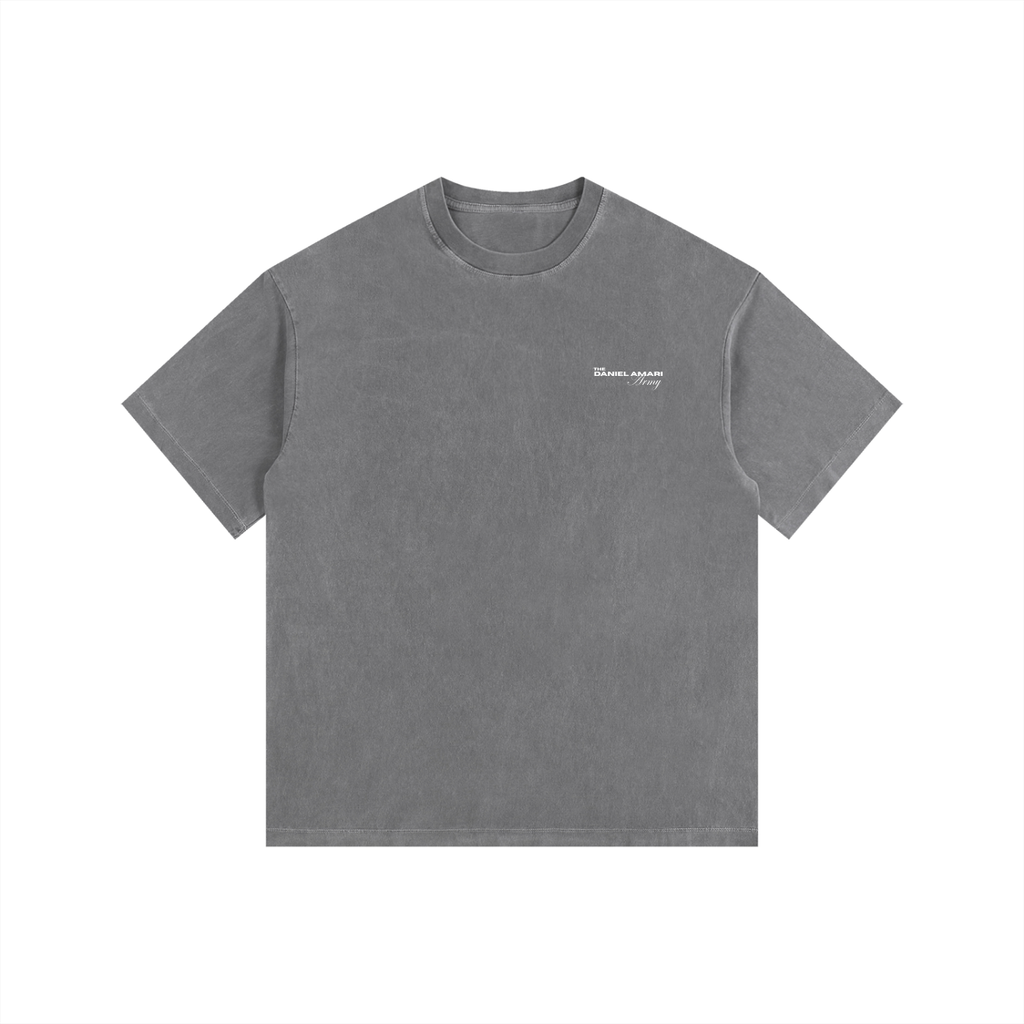 Vintage Washed Oversized 100% Cotton T-Shirt - Dark Grey