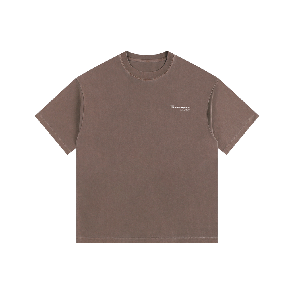 Vintage Washed Oversized 100% Cotton T-Shirt - Coffee