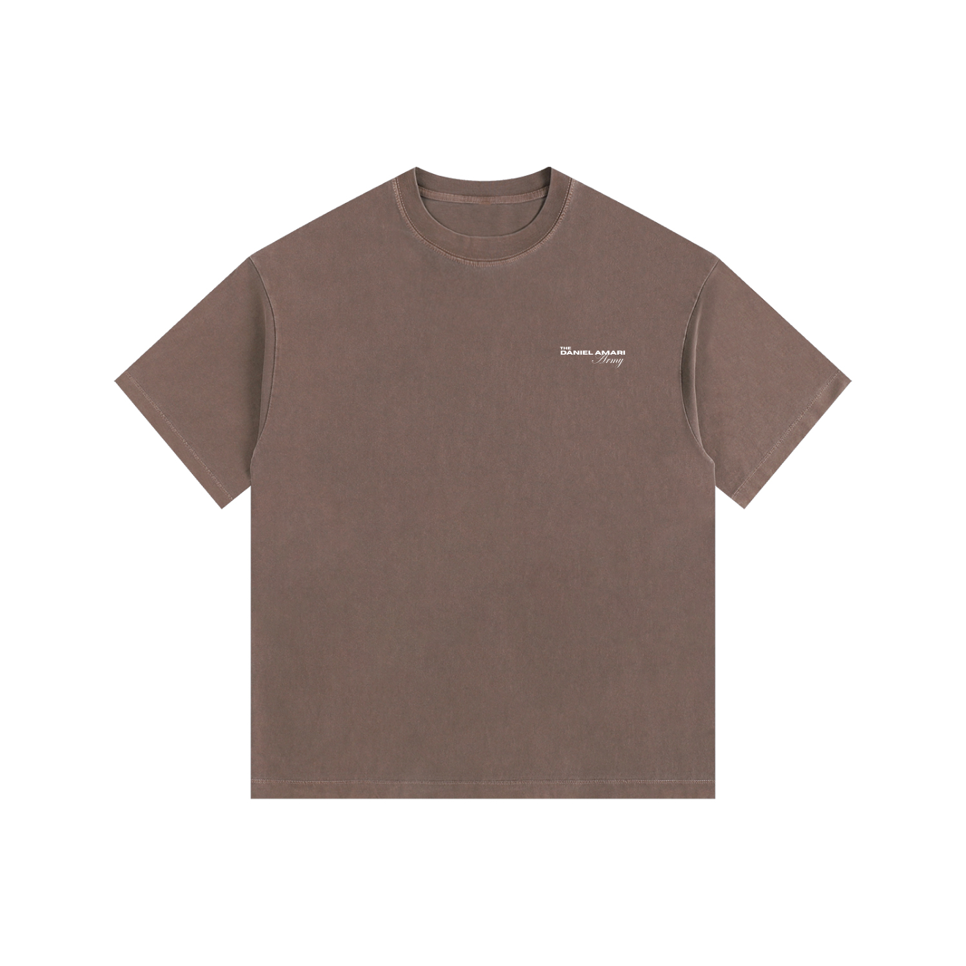 Vintage Washed Oversized 100% Cotton T-Shirt - Coffee