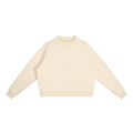 Oversized Fleece Mock-Neck Crew Sweatshirt - Beige