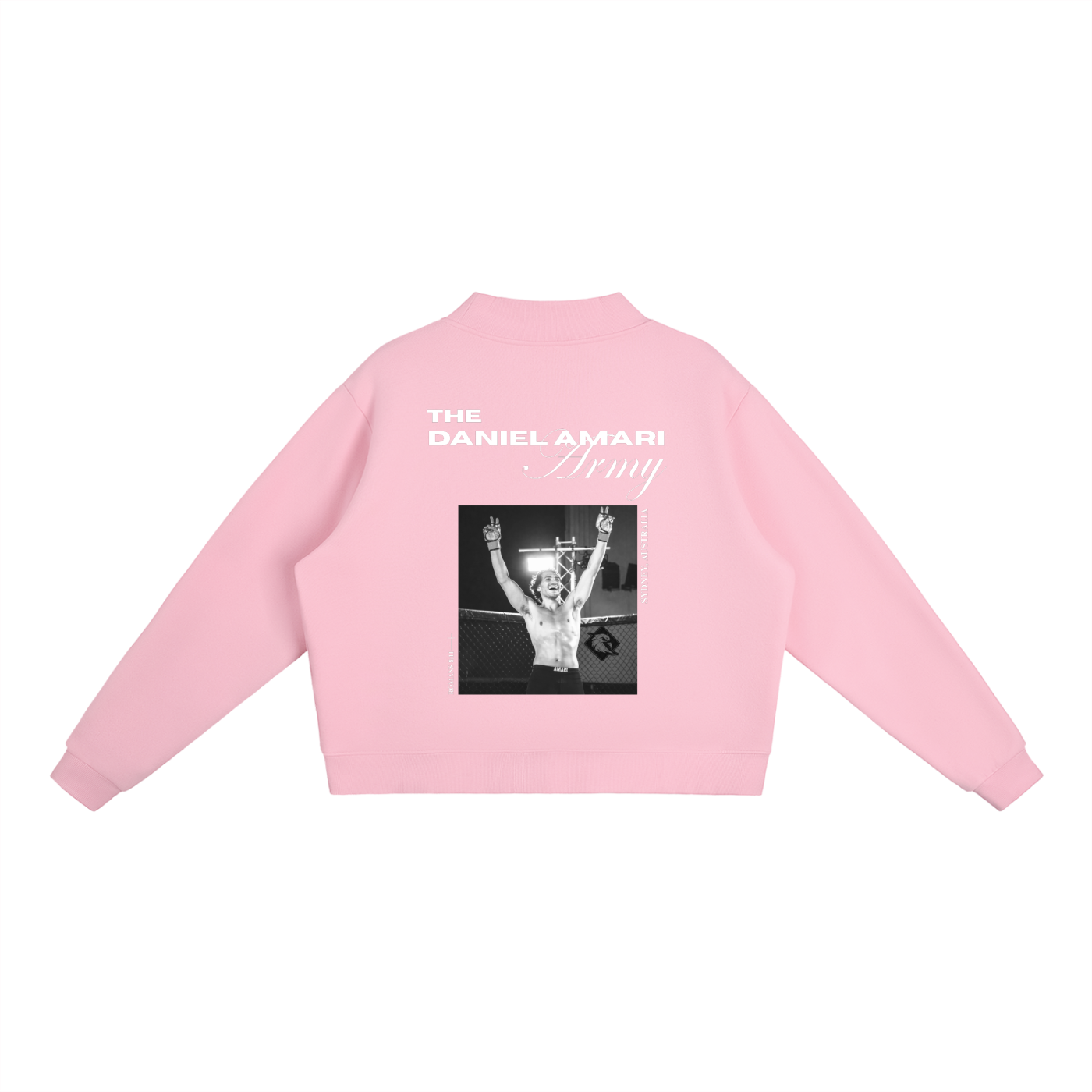 Oversized Fleece Mock-Neck Crew Sweatshirt - Baby Pink