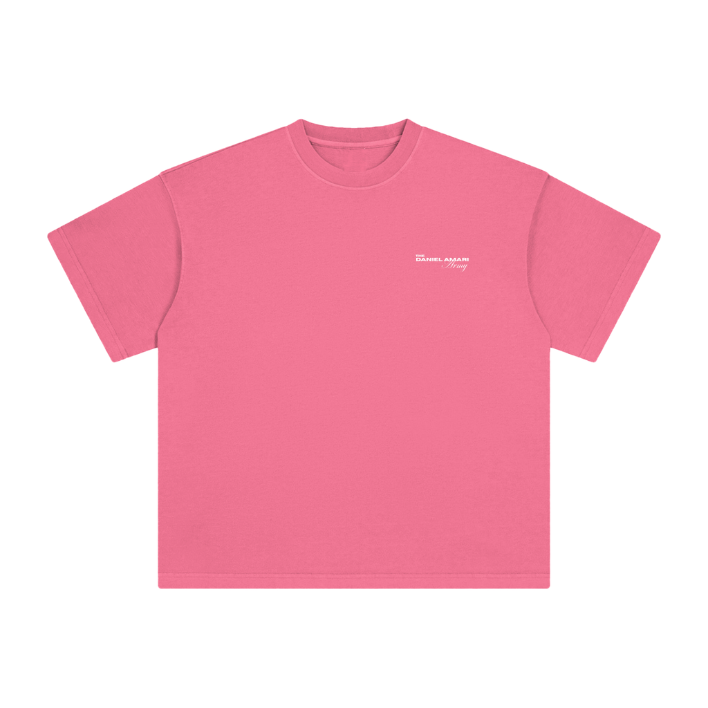 Heavyweight Vintage Washed 100% Cotton T-Shirt - Pink