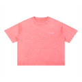 Mineral Wash Boxy 100% Cotton T-Shirt - Salmon