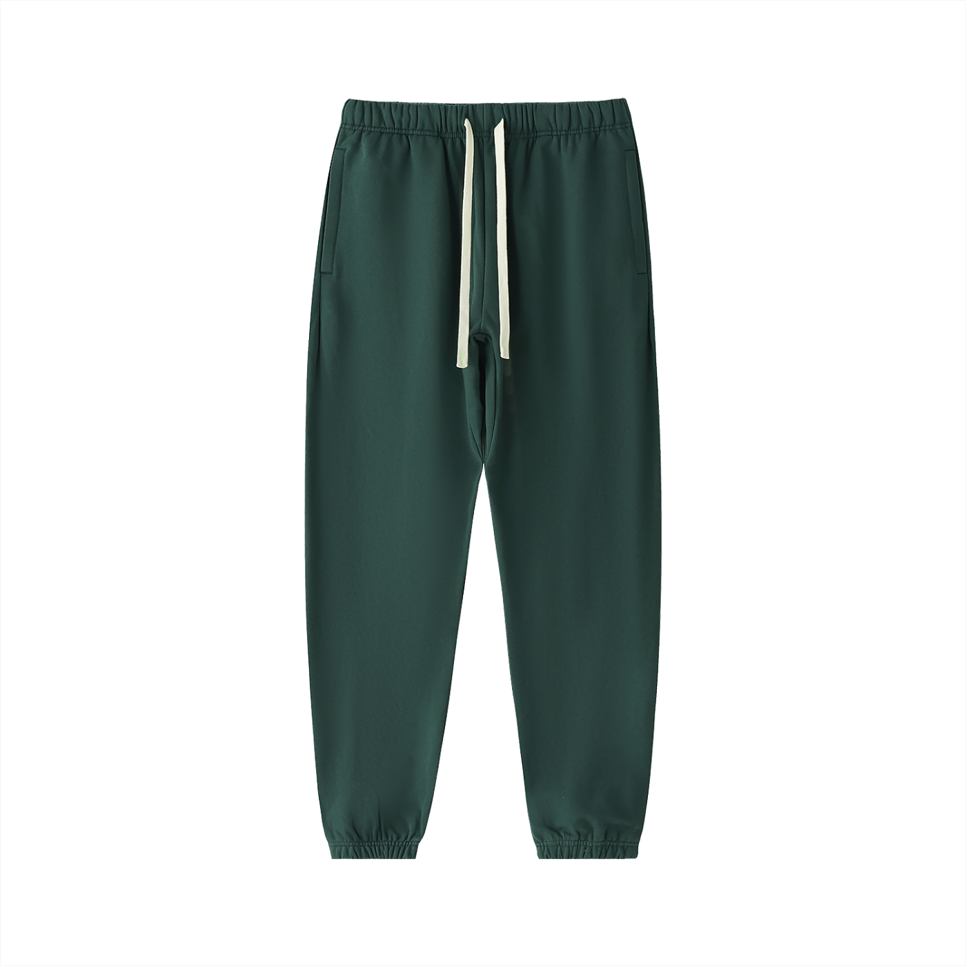 Essential Heavyweight 100% Cotton Sweatpants - Forest Green