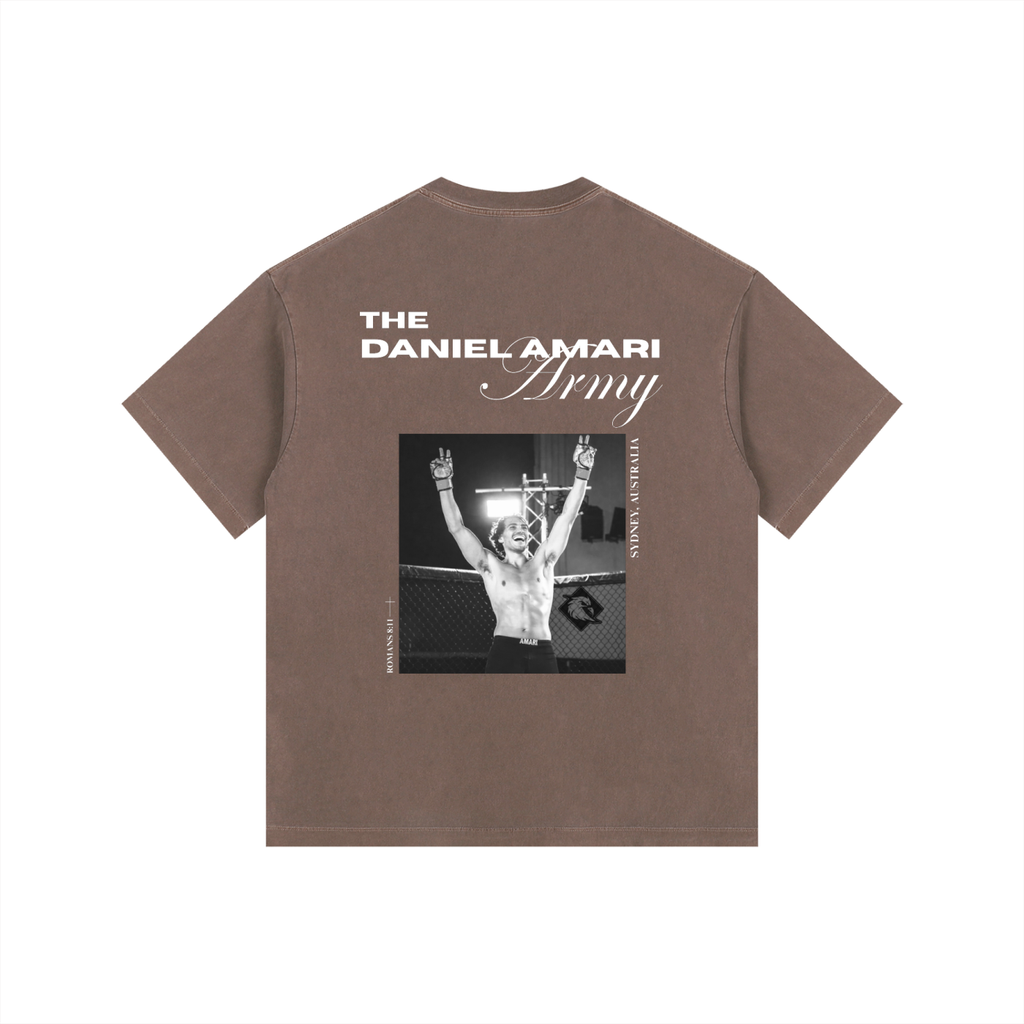Vintage Washed Oversized 100% Cotton T-Shirt - Coffee