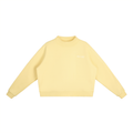 Oversized Fleece Mock-Neck Crew Sweatshirt - Butter