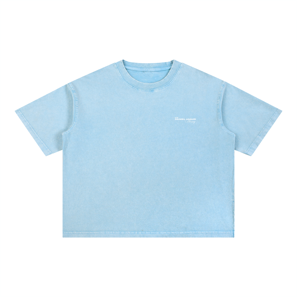 Mineral Wash Boxy 100% Cotton T-Shirt - Baby Blue