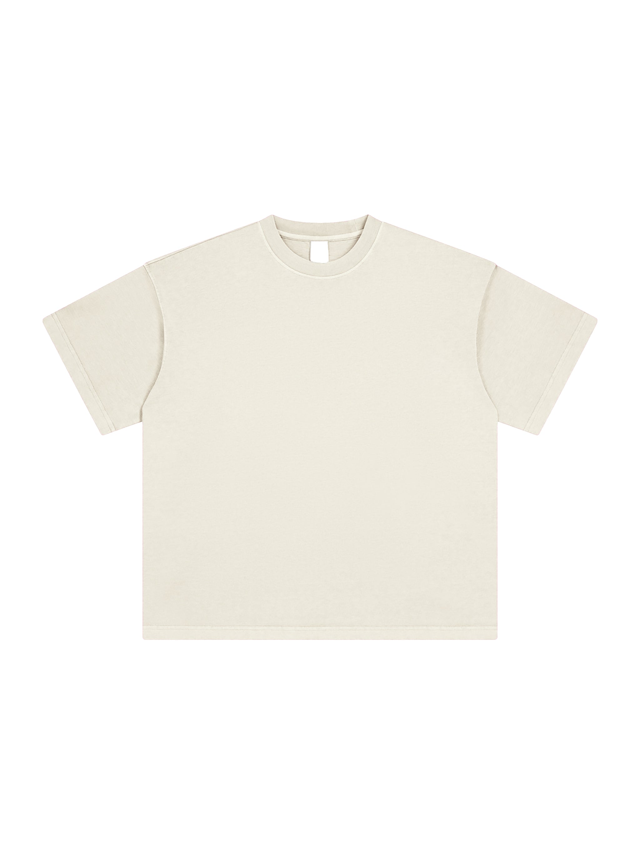 Heavyweight Vintage Washed 100% Cotton T-Shirt - Beige