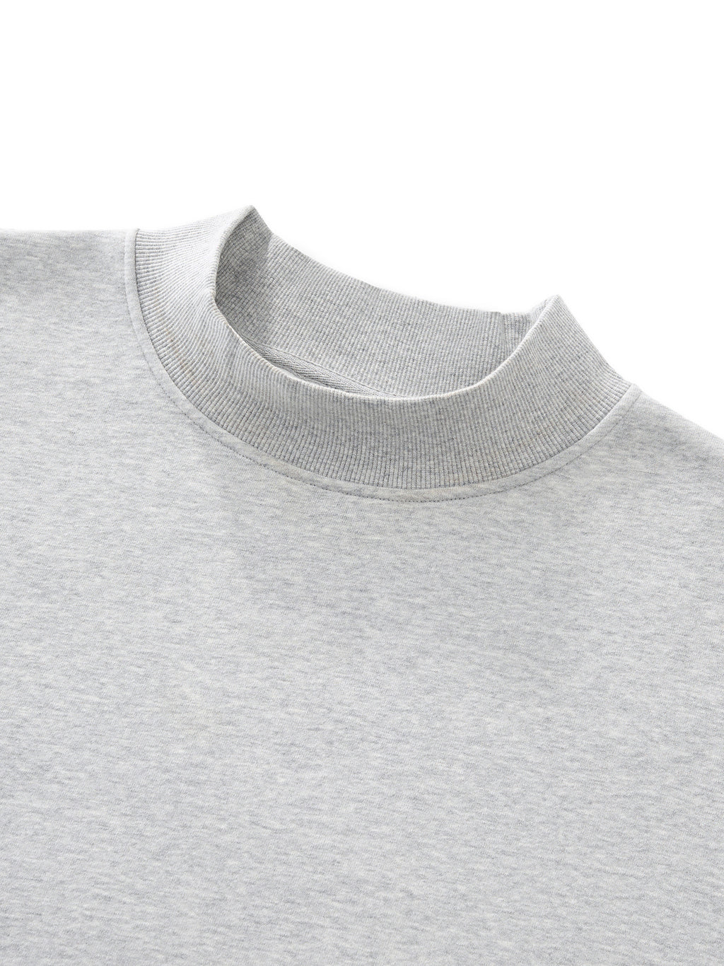 Oversized Fleece Mock-Neck Crew Sweatshirt - Beige