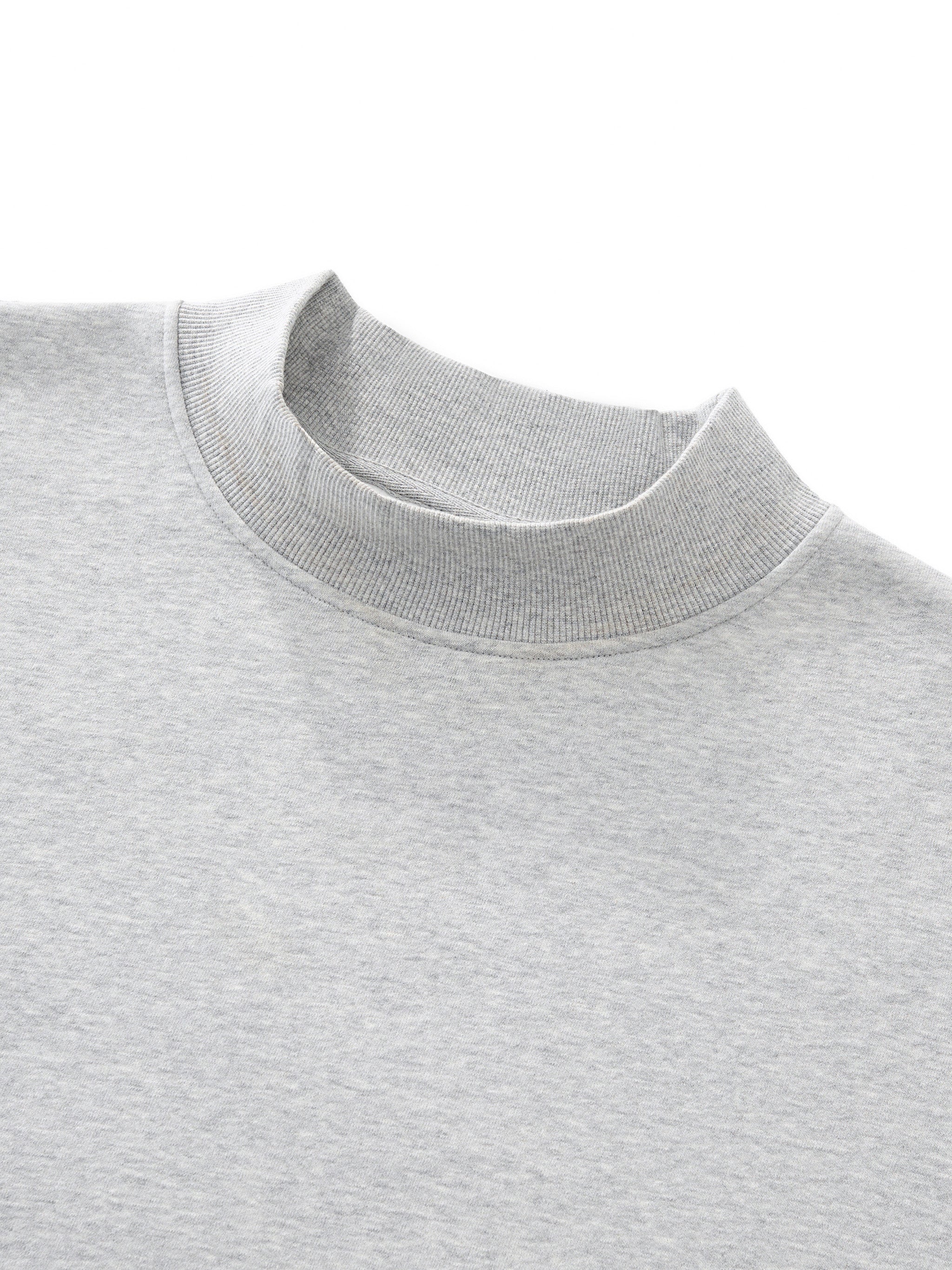Oversized Fleece Mock-Neck Crew Sweatshirt - Butter