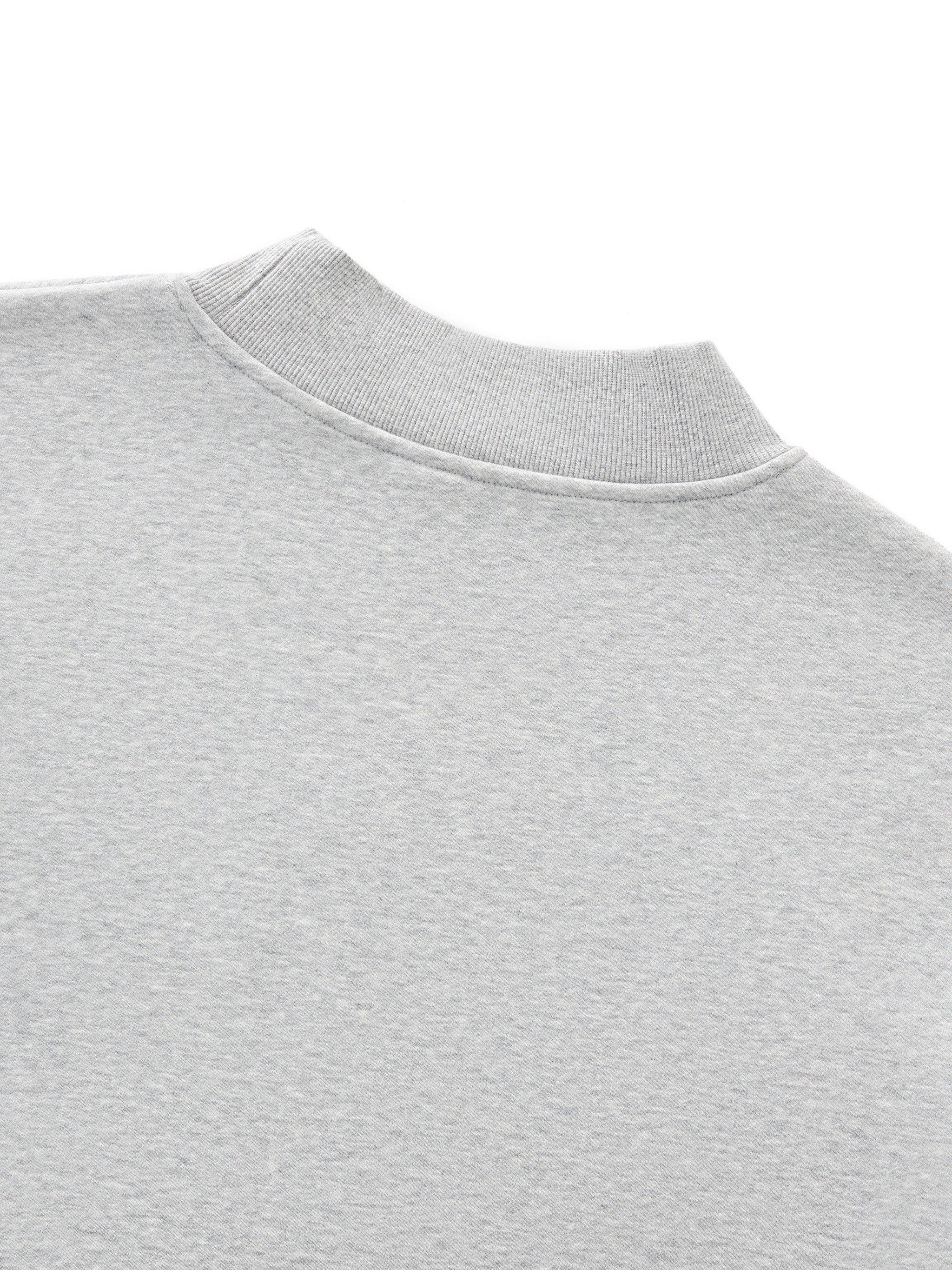 Oversized Fleece Mock-Neck Crew Sweatshirt - Baby Pink