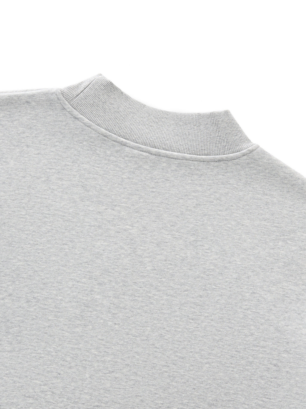 Oversized Fleece Mock-Neck Crew Sweatshirt - Grey Marle